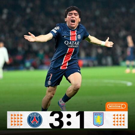 ПСЖ в шаге от полуфинала Лиги Чемпионов после яркой победы над Астон Виллой