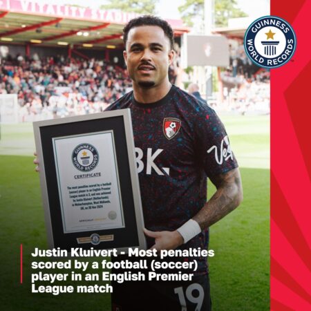 Джастин Клюйверт устанавливает новый рекорд и попадает в Книгу рекордов Гиннесса