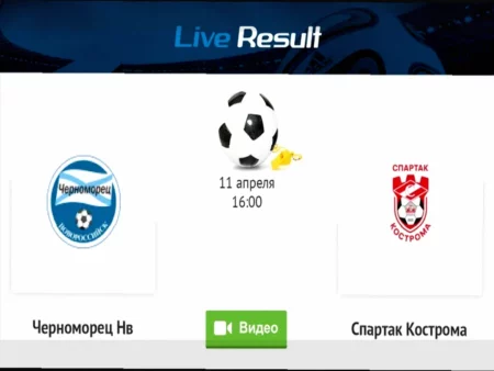 Прогноз и ставки на матч Черноморец — Спартак Кострома (11 апреля 2026)